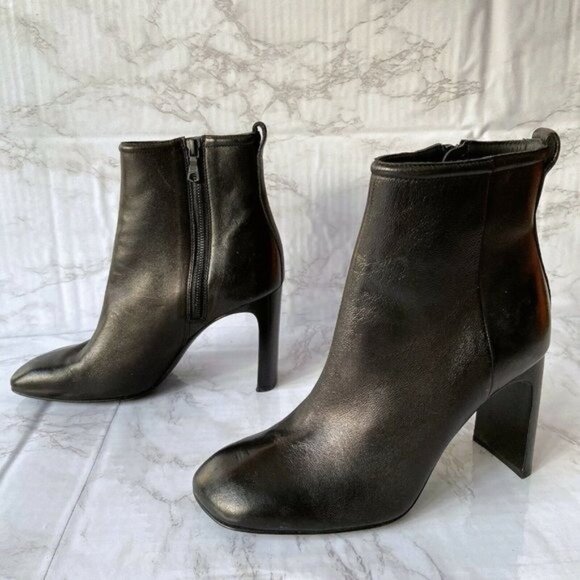 Rag & Bone Ellis Womens Ankle Boots Black Leather Side Zip Heel EU 39.5/ US 9.5 - Picture 3 of 11